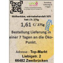 Molkenkäse, wärmebehandelt 50% Fett i.Tr. 275g