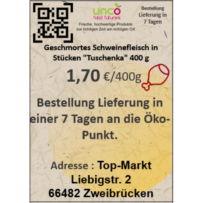 Geschmortes Schweinefleisch in Stücken "Tuschenka" 400 g