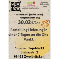 Lachsstücke (Salmo Salar), kaltgeräuchert 1 kg