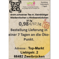 Arom.schwarzer Tee m. kleinblütiger Weidenröschen u.Himbeerstückchen 37.5g