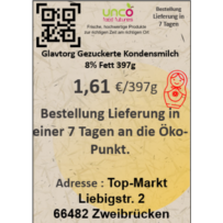 Glavtorg Gezuckerte Kondensmilch 8% Fett 397g