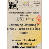 Milchschokolade "Alönka" mit viel Milch 90g