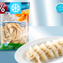 Teigtaschen auf japanische Art "Gyoza", aus Reismehl, mit Hähnchenfleisch und Weißkraut 600 g