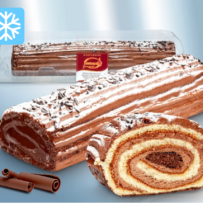 Rührkuchen-Rolle mit kakaohaltiger Füllung, in kakaohaltiger Glasur, gefroren 550 g