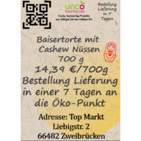 Baisertorte mit Cashew Nüssen 700 g