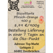 Biscuittorte Pfirsich-Orange 900 g