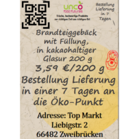 Brandteiggebäck mit Füllung, in kakaohaltiger Glasur 200 g