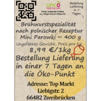 Brühwurstspezialität nach polnischer Rezeptur Mini Parowki ~ 400 g