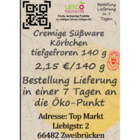 Cremige Süßware Körbchen tiefgefroren 140 g