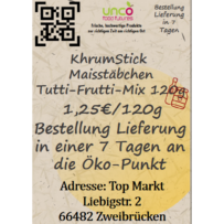 KhrumStick Maisstäbchen Tutti-Frutti-Mix 120g