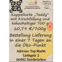 Kuppeltorte "Teddy" mit Kirschfüllung und kakaohaltiger 700 g
