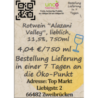 Rotwein "Alazani Valley", lieblich, 11,5%, 750ml