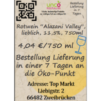 Rotwein "Alazani Valley", lieblich, 11,5%, 750ml