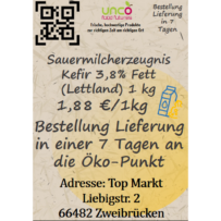 Sauermilcherzeugnis Kefir 3,8%  Fett (Lettland) 1 kg