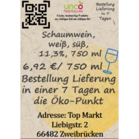 Schaumwein, weiß, süß, 11,3%, 750 ml