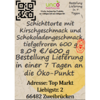 Schichttorte mit Kirschgeschmack und Schokoladengeschmack, tiefgefroren 600 g