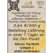 Teigröllchen mit Füllung "Rindfleisch" zum aufbacken tiefgefroren / Placinta rulata cu carne 800 g