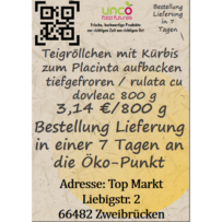 Teigröllchen mit Spinat zum aufbacken tiefgefroren / Placinta rulata cu spanac 800 g