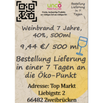 Weinbrand 7 Jahre, 40%, 500ml