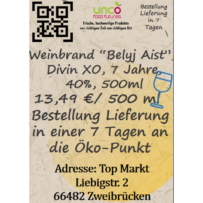 Weinbrand "Belyj Aist", Divin XO, 7 Jahre, 40%, 500ml